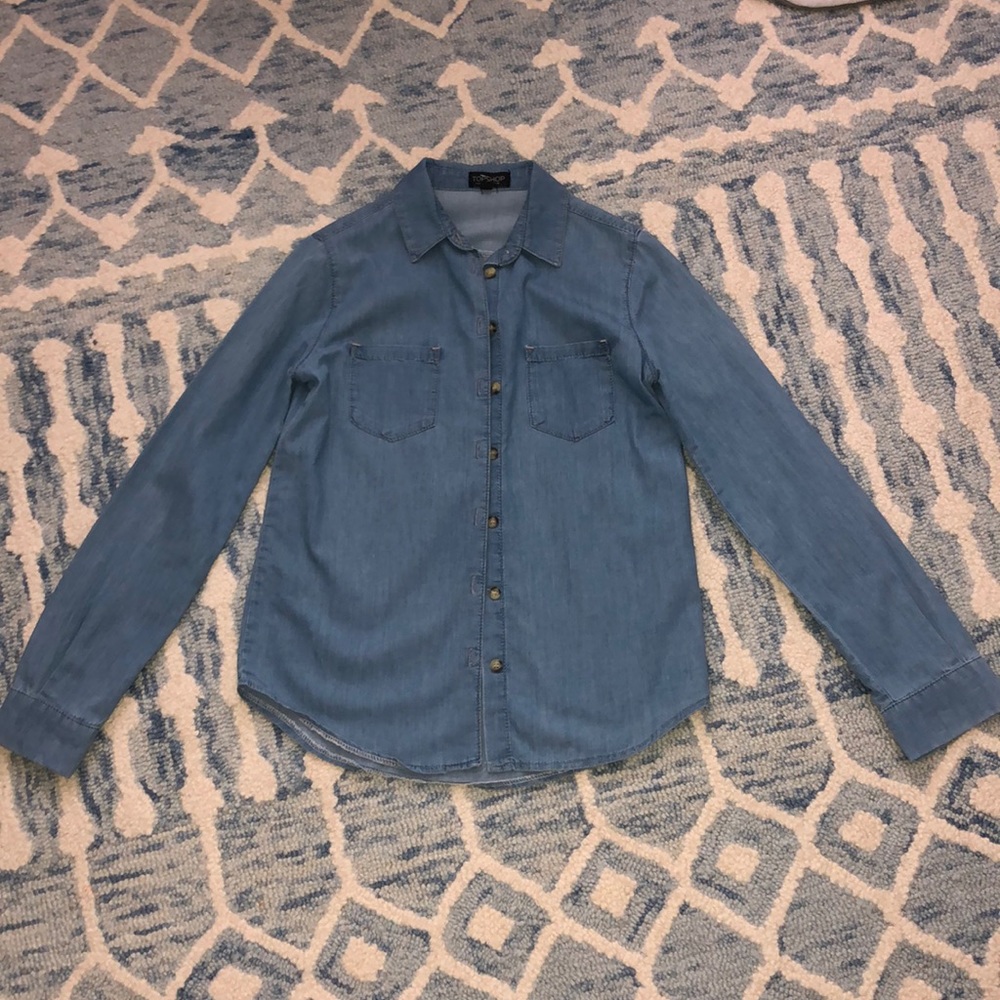 Topshop chambray shirt - size 4